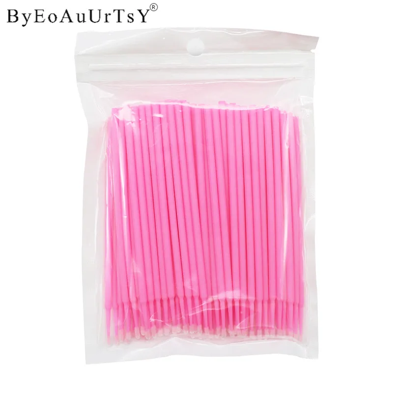 1000 шт тушь для ресниц одноразовые микрощетки аппликатор для ресниц палочки кисть для наращивания ресниц 10 цветов - Handle Color: Pink
