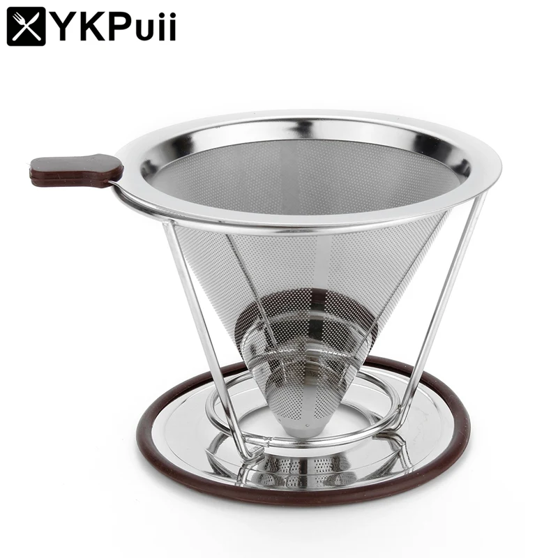 Stainless Steel Coffee Filter Coffee Dripper Paperless Pour Over Coffee Maker Drip Reusable ...