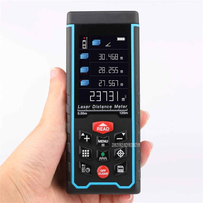 AS120 120m Digital Laser Distance Meter Rangefinder Distance/Area/Volume Measure Ruler With Battery Data Storage Connect to PC