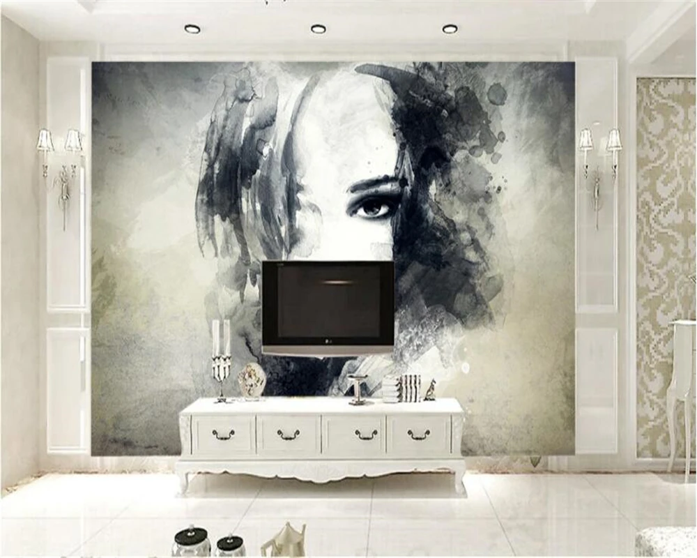 Beibehang Custom wallpaper mural European art graffiti 3D watercolor characters large home decoration murals photo 3d wallpaper