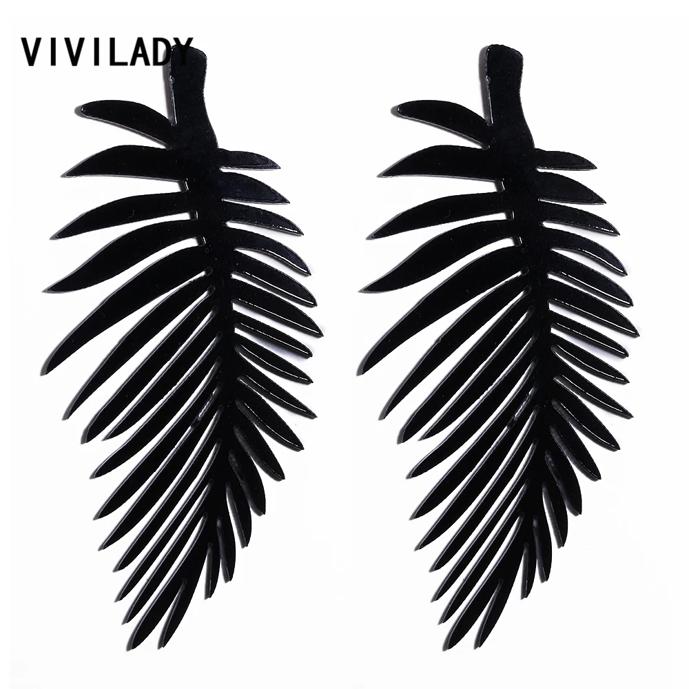 

VIVILADY Hyperbole Leaf Acrylic Drop Dangle Earrings Women Statement Long Plant Brincos Accessory Bijoux Jewelry Birthday Gifts