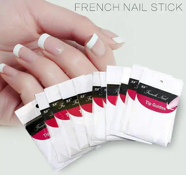 

1pc hot sale Nails Sticker Nail Art Decals French Nail cut color paste Form Fringe Tips Guide nail art Tools