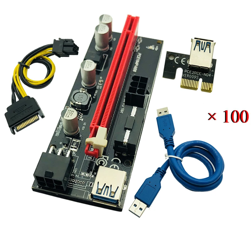 Computer Cables USB 3.0 PCI-E Express 1x to 16x Riser Board Extender Adapter Card with SATA Cable Cable Length: Other