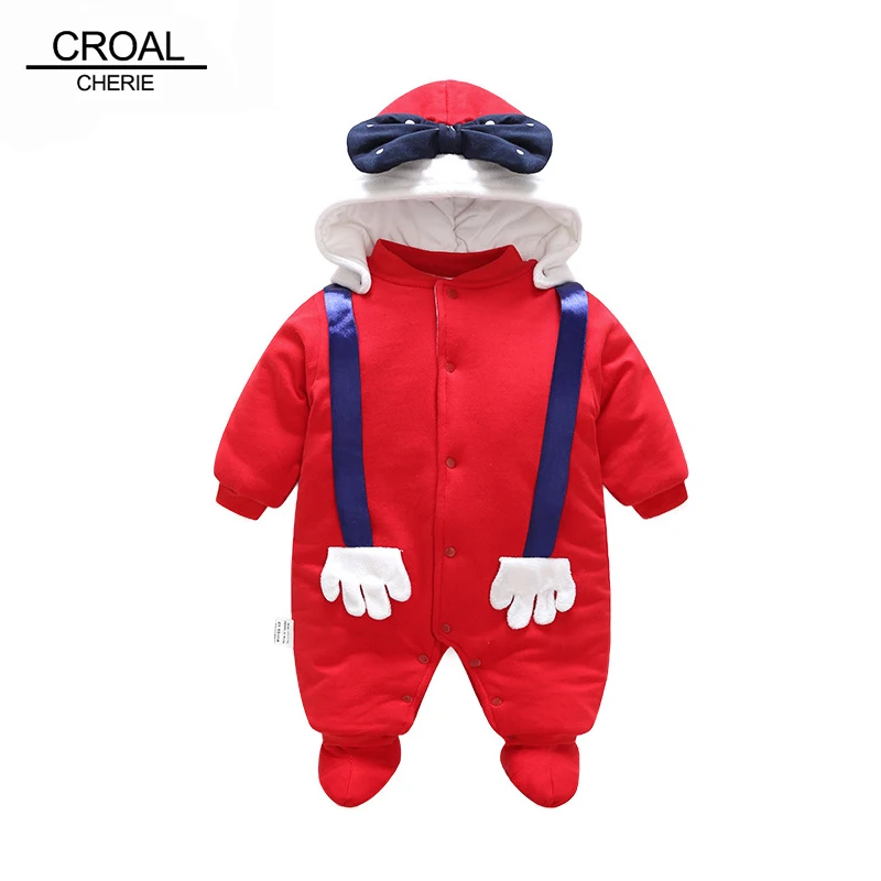 

CROAL CHERIE 50-80cm Christmas Newborn Baby Clothes Children Long Sleeve Cartoon Winter Rompers Outerwear Infant Products