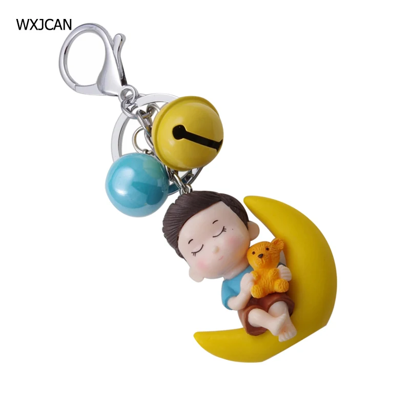 WXJCAN boy girl moon keychains keychain Car keyring holder Bag pendant