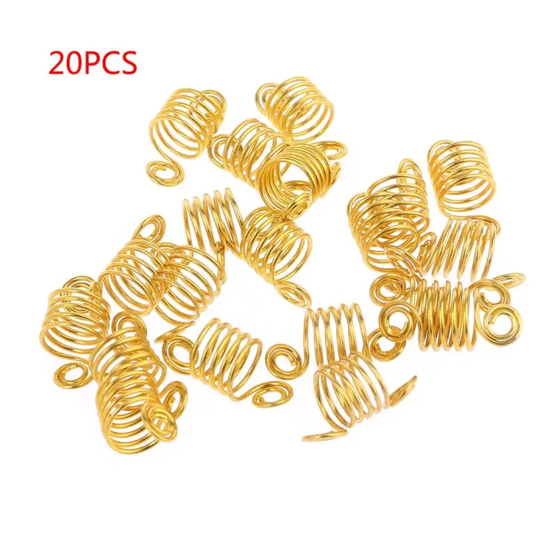 

20 Pcs/Lot Gold Silver Stretchable Spiral Shape Hair Clips Rings For Braid Hairstyling Accessories