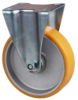 

1PC EDL Heavy 6 Inch Casters Wheels 300Kg Polyurethane Wheels Castors Aluminum Plate Bearing Fixed Swivel Industrial for trolley