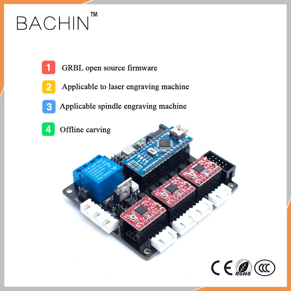 

CNC GRBL 3axis Control Board Laser Driver USB 12V DIY CNC Laser Cutter Engraver PCB Mainboard Arduino Nano PWM Stepper Motor Driver Controller