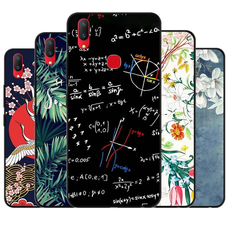

6.22" For Vivo Y91 Case vivo Y95 Cartoon Printed Soft Black Bumper Silicone TPU Cover Capa For vivo Y95 Phone Cover Vivo Y 91