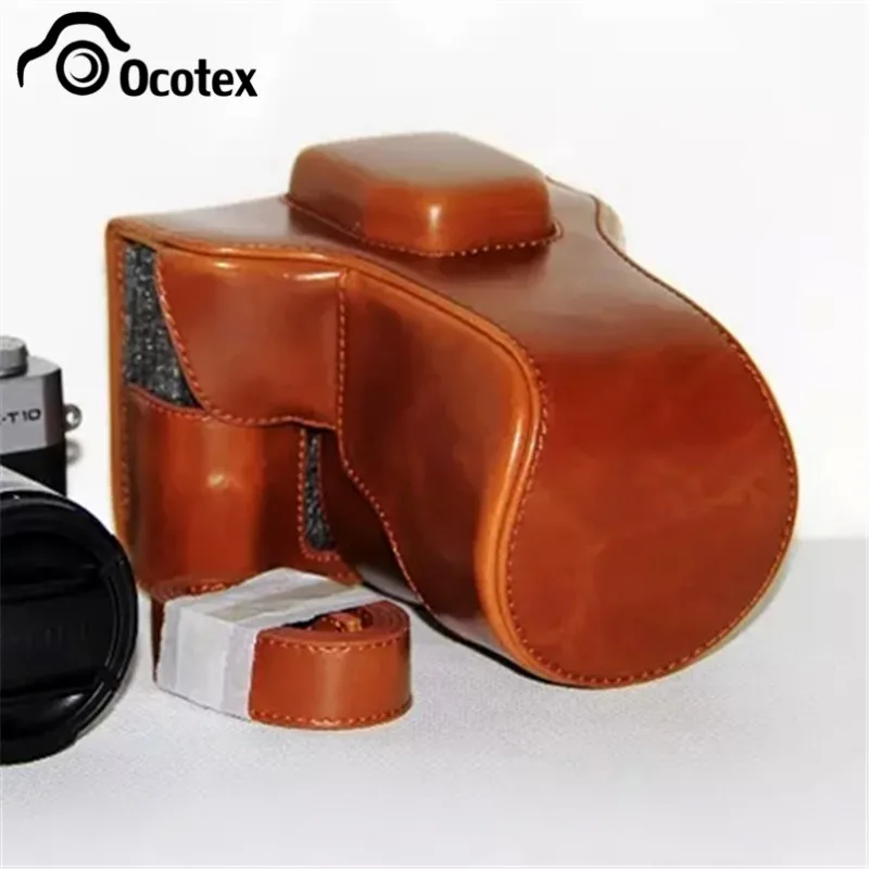 

Ocotex PU Leather Case Cover for Fujifilm Fuji X-T10 XT10 18-55mm 16-50mmII XT20 XT-20 XT30 XT-30 Camera Bag Black Brown