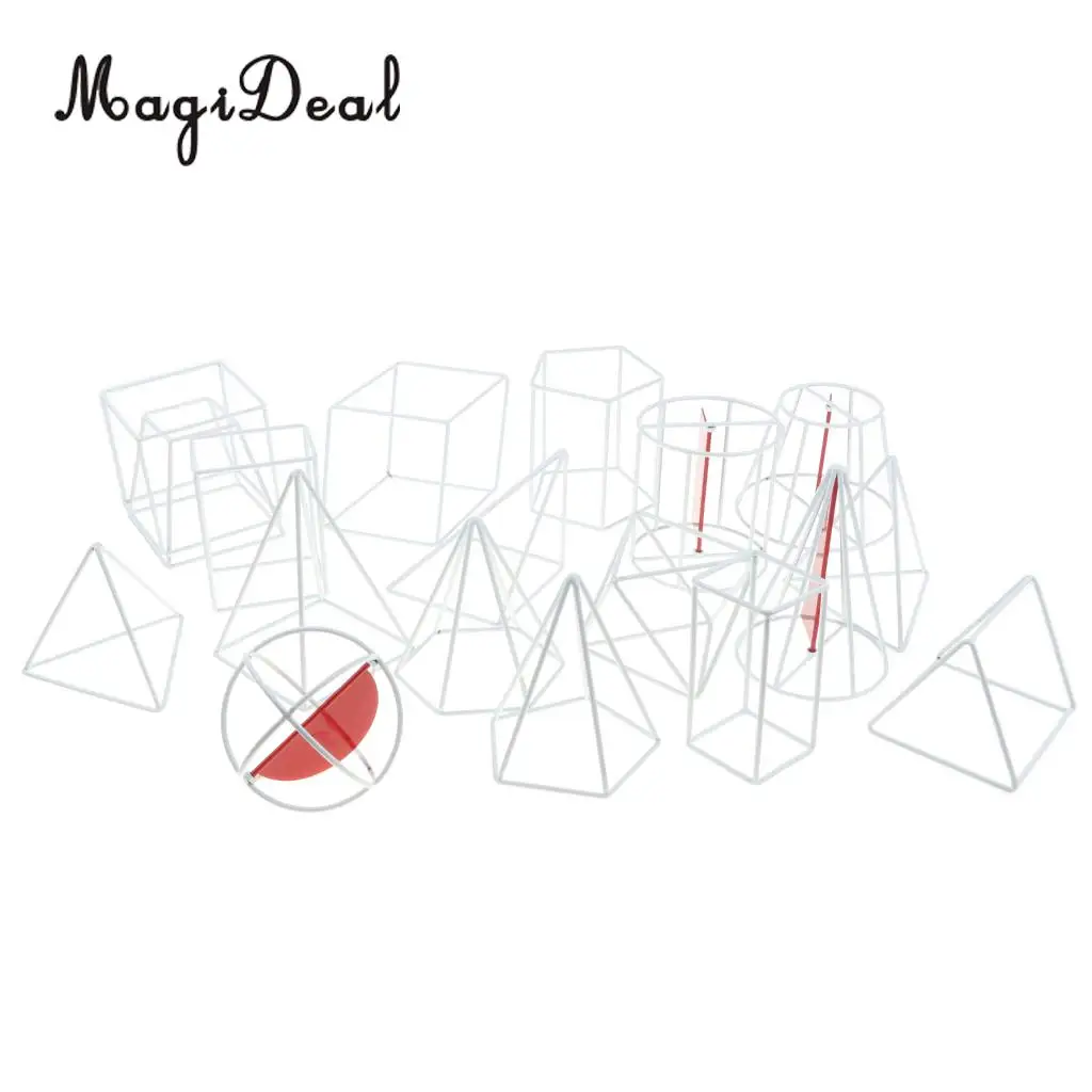 18 pieces/set 3D Spatial Visualization Geometric Solid Model - High School Math Geometry Visual Aids Teaching Tools Learning Toy