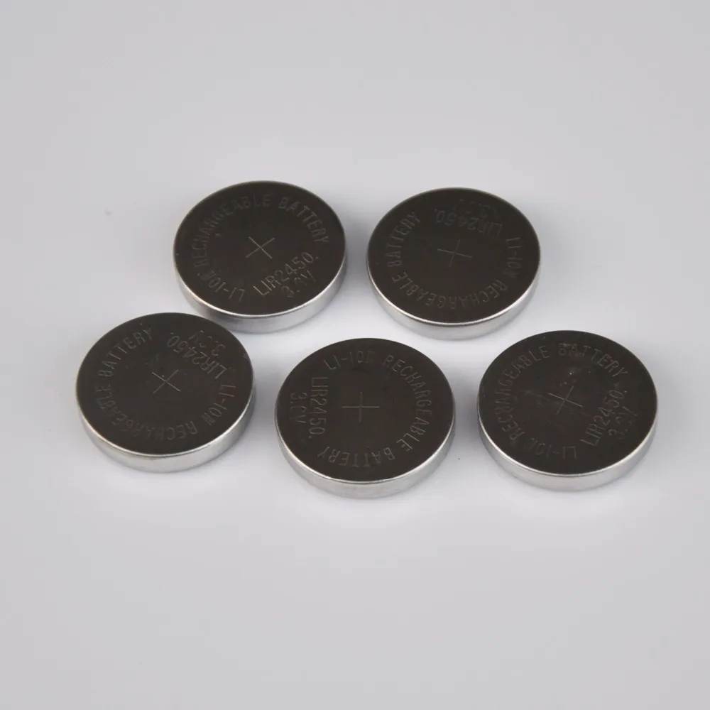 

5-10PCS LIR2450 3.6V lithium ion button coin rechargeable battery 120mah LIR 2450 Li-ion cell replace CR2450 CR 2450