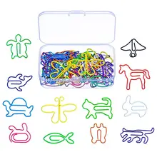 Разноцветная бумажная зажимы креативная в форме животного для закладка для книги, офисные школьные записная книжка-органайзер, 12 Stlyes, 60 штук