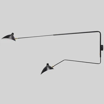 

Serge Mouille wall lamp rotating sconce Replica Designer Lighting Rotating Wall Light Iron Lampshade Arandela De Parede Bedroom