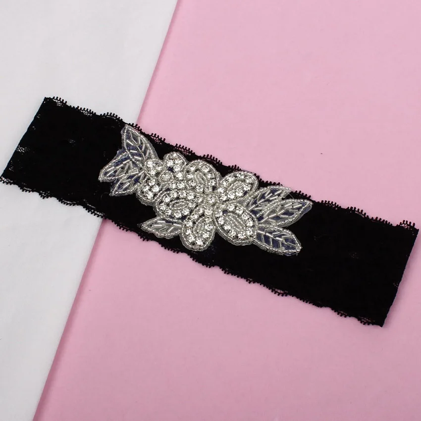 Online Whole Plus Size Wedding Accessories From China Black Khaki White Garter Belt Stockings Crystal Rhinestone Wedding Garters Lace Plus Size