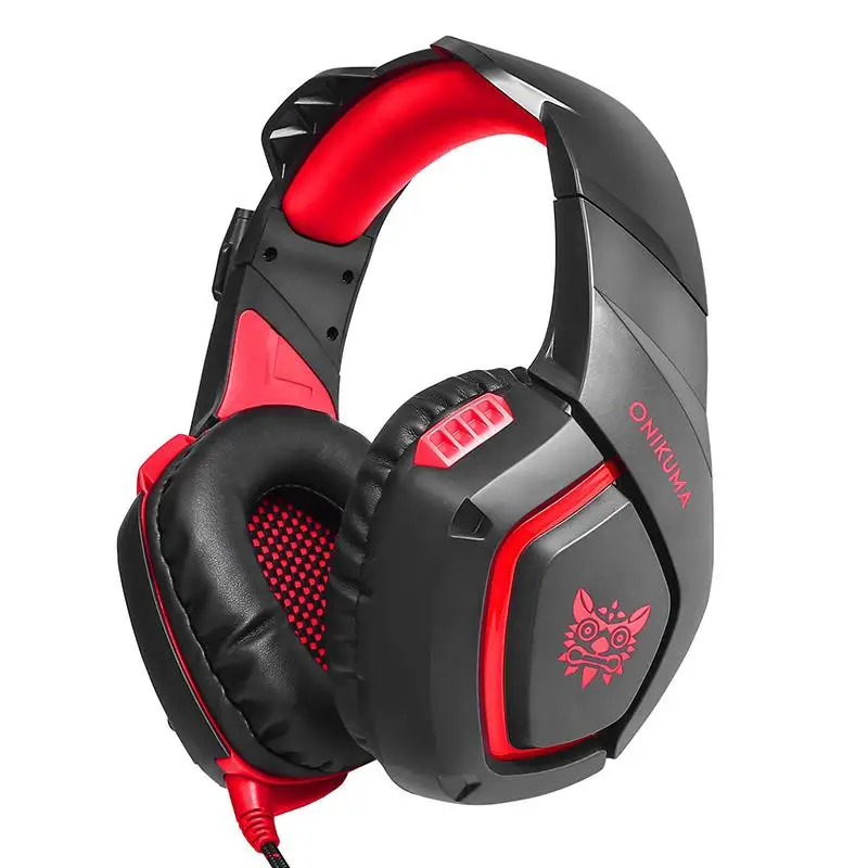 Хоббилана K1 гарнитура бас Игровые наушники шлем с микрофоном для ПК мобильный телефон для PS4 Для Xbox One планшет d29 - Цвет: Red