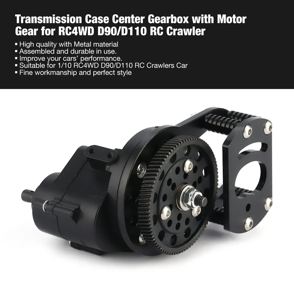 

CNC Metal Assembled Transmission Case Center Gearbox with Metal Motor Gear for 1/10 RC4WD D90/D110 RC Crawlers Car