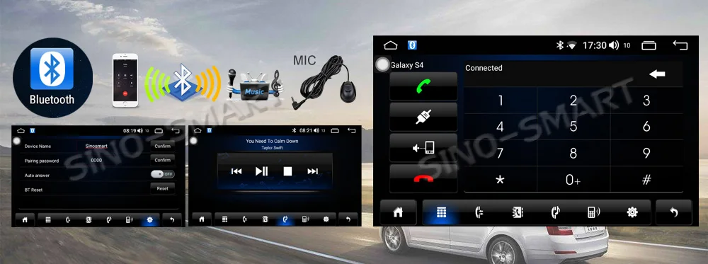 Sinosmart Android 8,1 2Din ips/QLED 2.5D экран автомобильный gps радио навигации плеер для Защитные чехлы для сидений, сшитые специально для Toyota Corolla влево/вправо для вождения