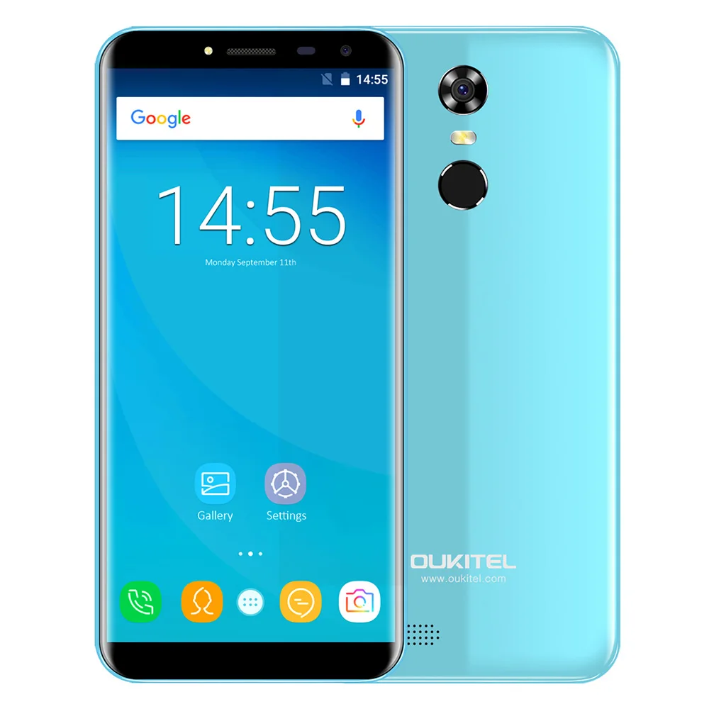 OUKITEL C8 3G Phablet Smartphone 5.5 Inch Android 7.0 MTK6580A Quad Core 1.3GHz 16GB ROM Fingerprint Scanner 8.0MP Rear Camera
