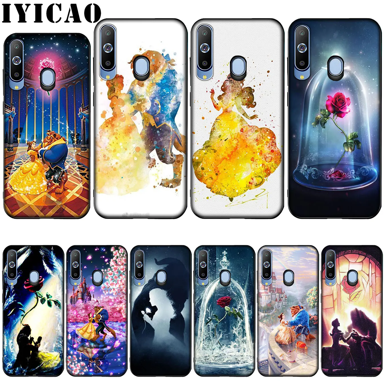 Силиконовый мягкий чехол IYICAO Beauty Beast Rose Princess Art для Samsung Galaxy A10 A30 A40 A50 A70 M10 M20 M30 |