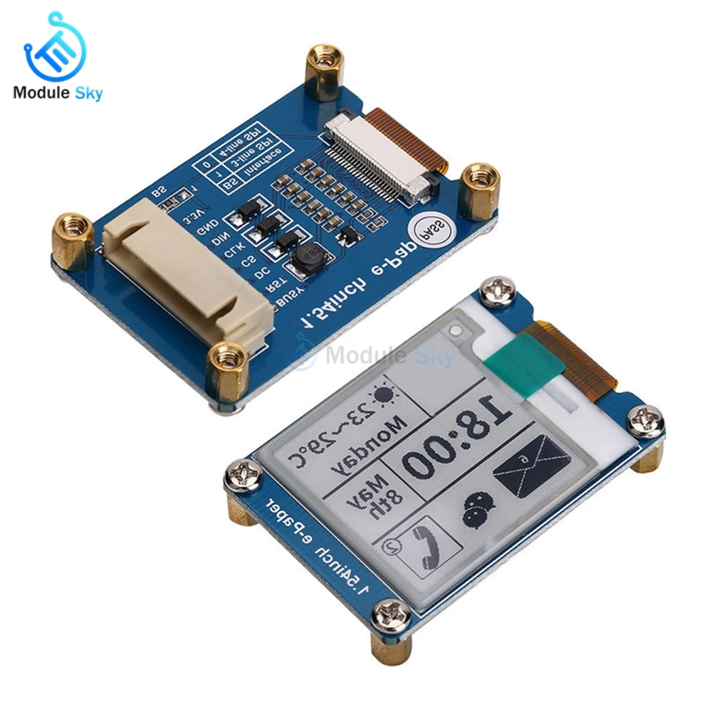 

1.54inch E-Ink Display Screen Module E-Paper 200x200 Resolution SPI With Embedded Controller Support Partial Refresh For Arduino