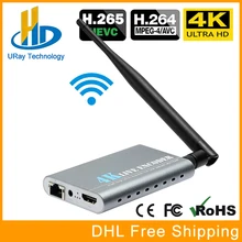 URay беспроводной HEVC 4 к Ультра HD HDMI к IP видео кодер H.265 H.264 IPTV кодер живого потокового кодировщика H265 сервер WiFi