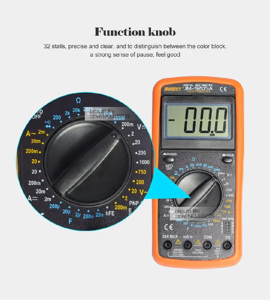 ЖК-цифровой мультиметр JM 9205A Вольтметр Амперметр Ом тестер Высокая безопасность ручной измеритель цифровой Multimet