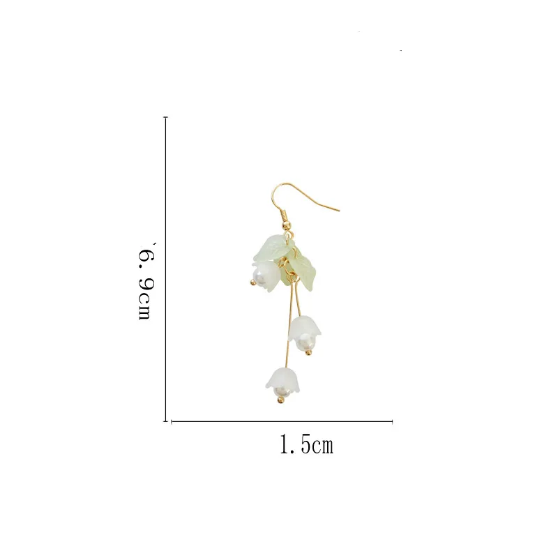 Aestheticism literature eardrop small pure and fresh and sweet girl lilies flowers earring students joker fashion earrings