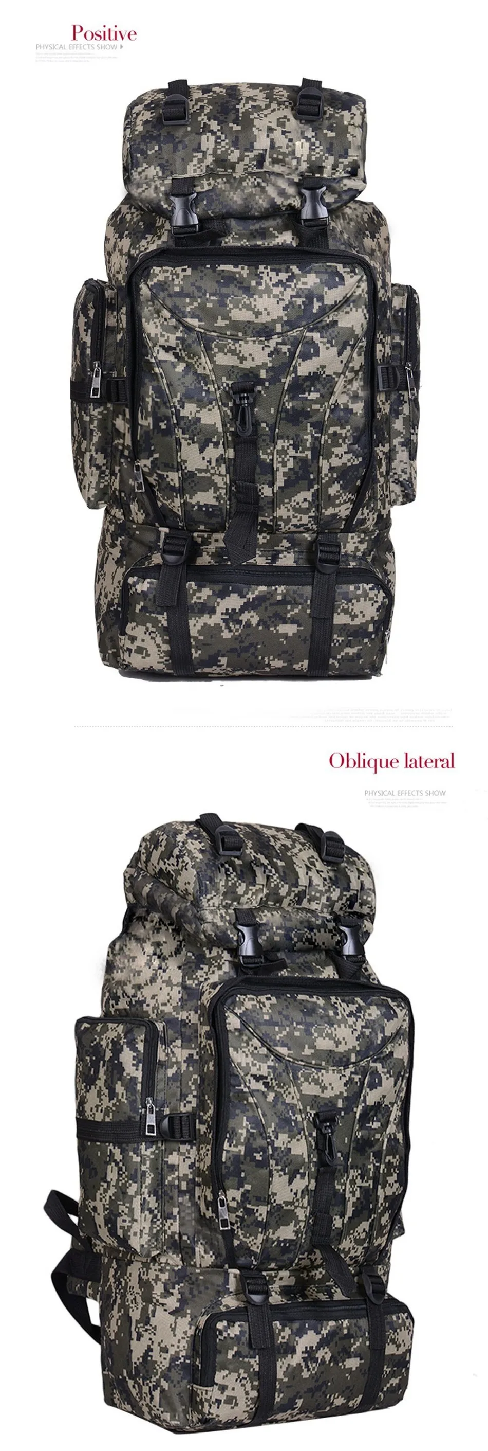 70L Men Tactical Bags Outdoor Sport Bag Waterproof Hiking Camping Bags Travelling Trekking Backpack Military Camouflage Bag (6)