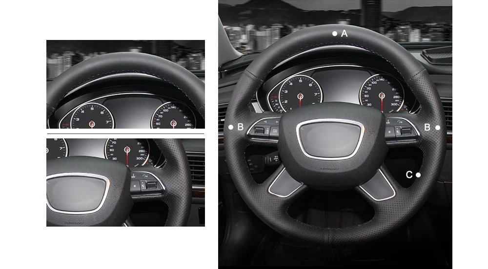MEWANT черная искусственная кожа рулевое колесо Крышка для Audi A3 8V Sportback A4 B8 Avant A6 C7 A8 D4 Q3 8U Q5 8R Q7 4L