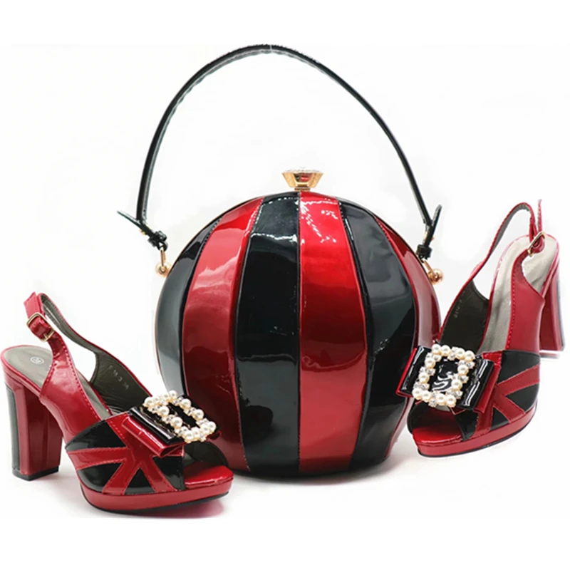 

Italian Shoe and Bag Set for Party In Women Zapatos De Mujer De Moda 2018 De Vestir Women Heels African Party Shoe and Bag Set
