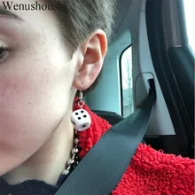 Acrylique drôle 3D dés Dangle boucles d'oreilles à la mode Cool Punk cubique dés géométrique goutte boucles d'oreilles boîte de nuit fête bijoux di018(China)
