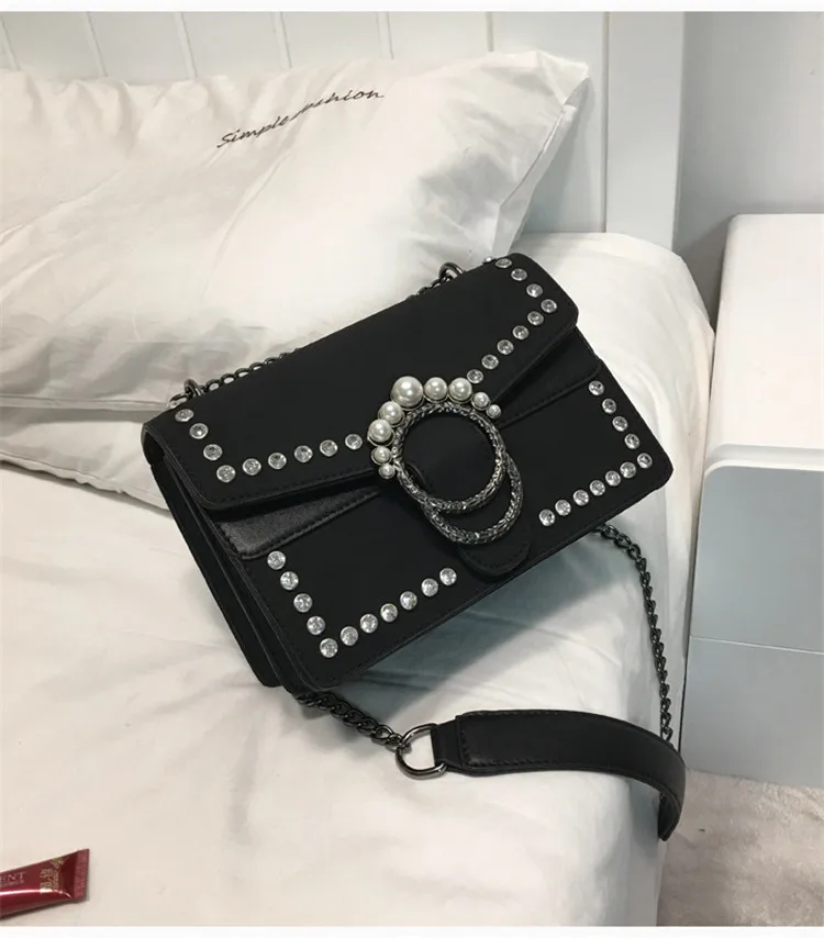 TOYOOSKY, известный бренд, Ретро стиль, сумка через плечо, маленькая, женская сумка на плечо, алмаз, нубук, кожа, роскошные сумки, женские сумки, дизайнерские - Цвет: Black