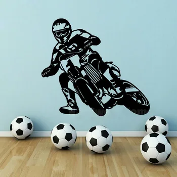 

Motorcycle Motor Race Motocross Bike Sports Boys Vinyl Wall Decal Sticker Art DIY removable wonderful Home Decoration