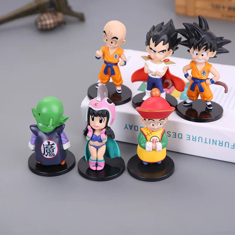 

6pcs/set Dragon Ball Z Figures Son Goku Gohan ChiChi Piccolo Vegeta Krillin PVC Collectible Action Figures Model Kids Toys Gifts