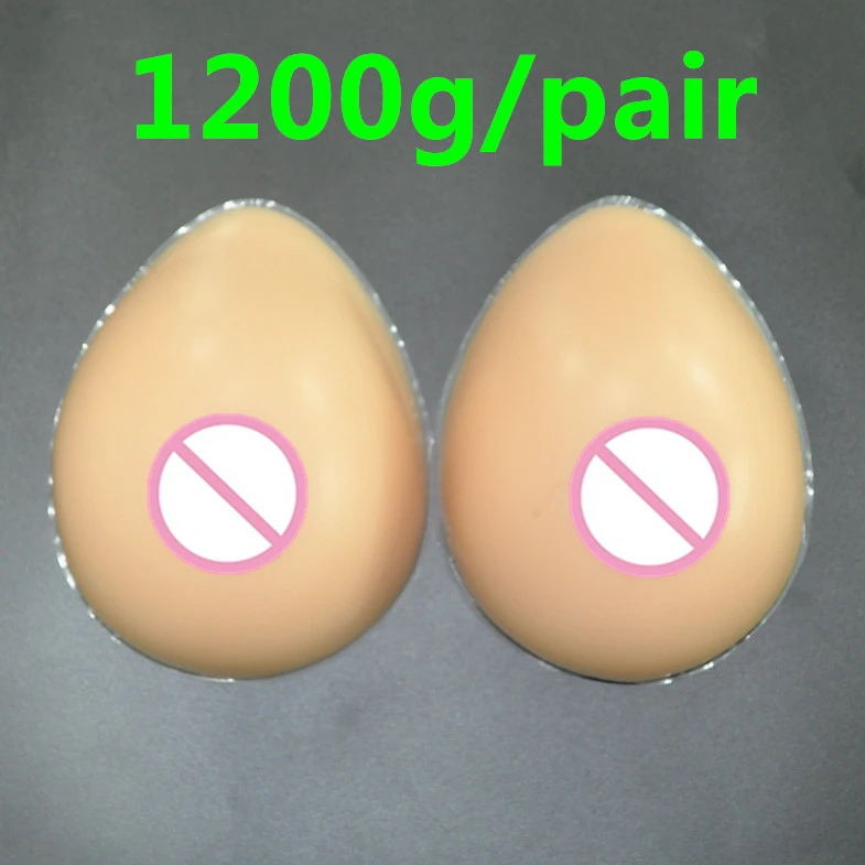 

1200g/pair Silicone-Breasts Artificial Breast Fake Breast False Boobs Breast Form Silicone Falsies For Transgender Crossdress