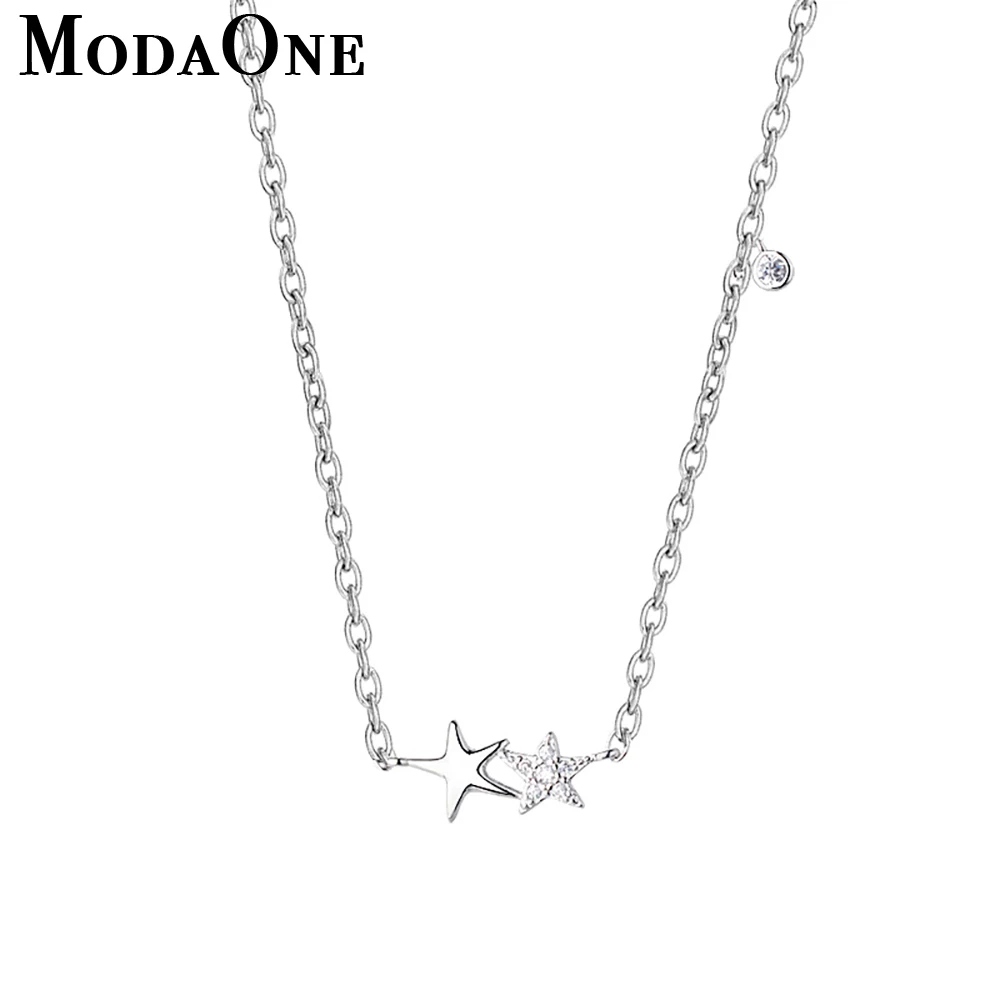 

ModaOne Star Starfish 925 Sterling Silver Necklace For Women Korean Silver Pendant Necklace Chian Womens Jewellery