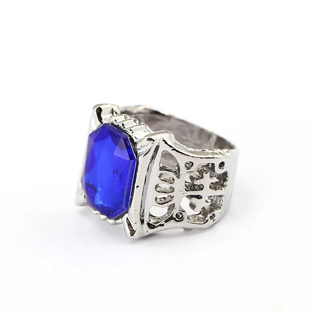 

Black Butler Ring Blue Crystal Vintage Silver Men Women Rings Cosplay male Jewelry Friendship Gift YS11686