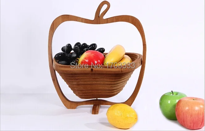 Новинка пункт складной бамбуковая корзина для фруктов домашнего хранения,# YWV-051