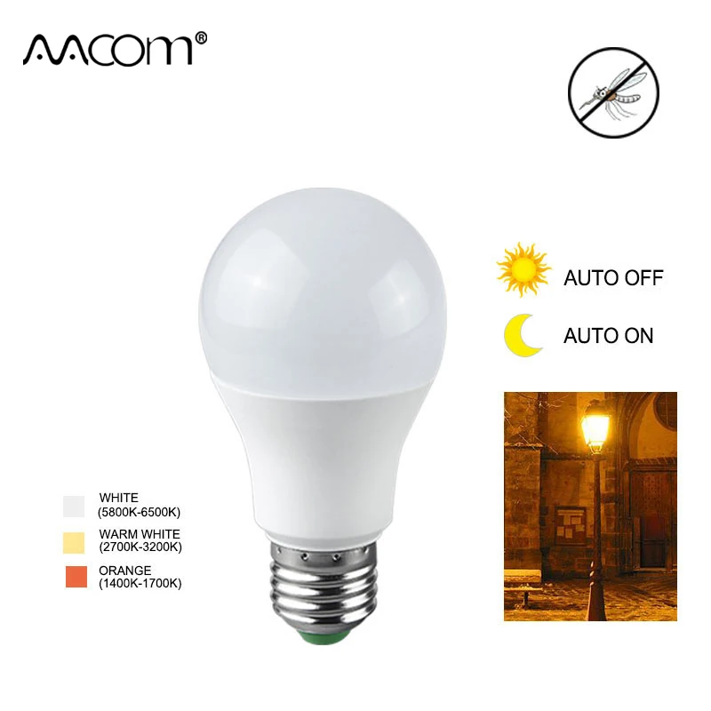 

Ampoule Sensor Light Bulbs E27 B22 Dusk To Dawn Smart On/Off Lamp 10W 15W 85-265V Sensor Globe Garden Garage Porch Home Lighting