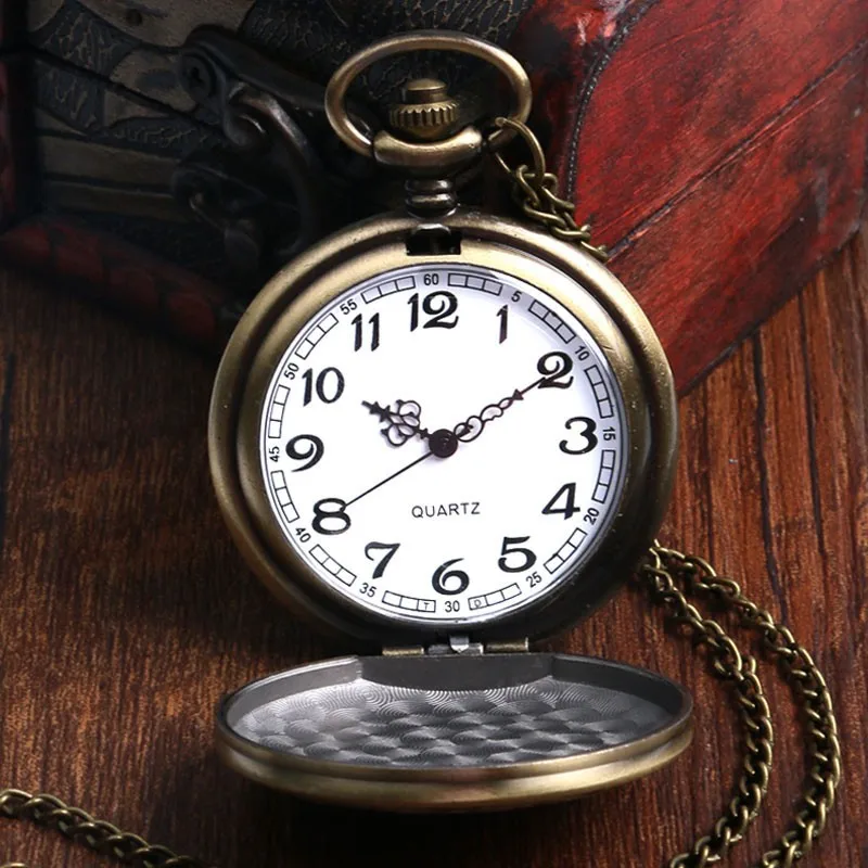 Античный Прохладный крест с крыльями Дизайн Бронзовый карманные часы Черный Брелок часы с цепочки и ожерелья цепи