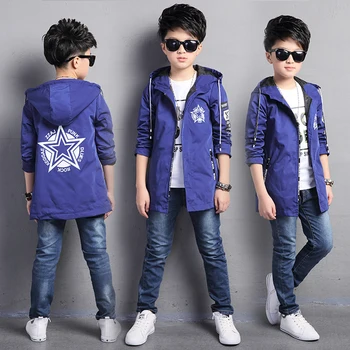

Jacket Boy Spring Children's Clothing Spring Boy Jacket Children's Windbreaker The Long Section of The Big Boy Korean For 5-15 Y