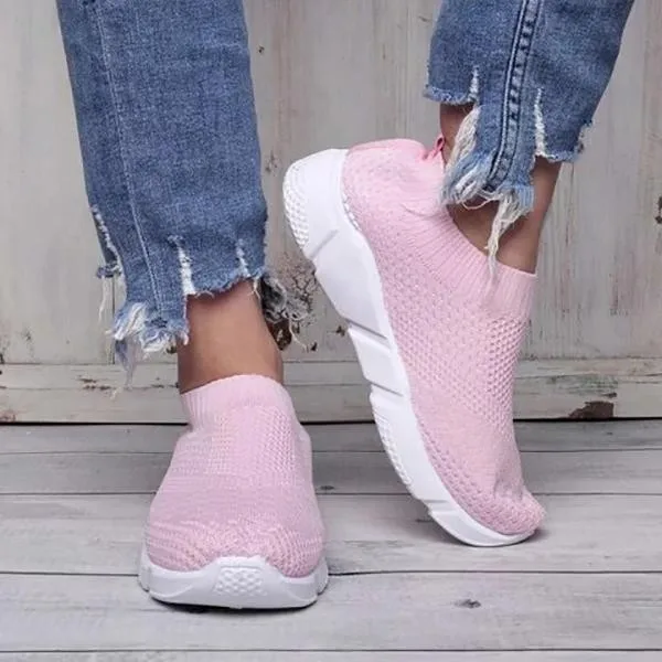 

2019 Fly Fabric Socks Shoe Elastic Force Cloth Women's Running Shoes Female