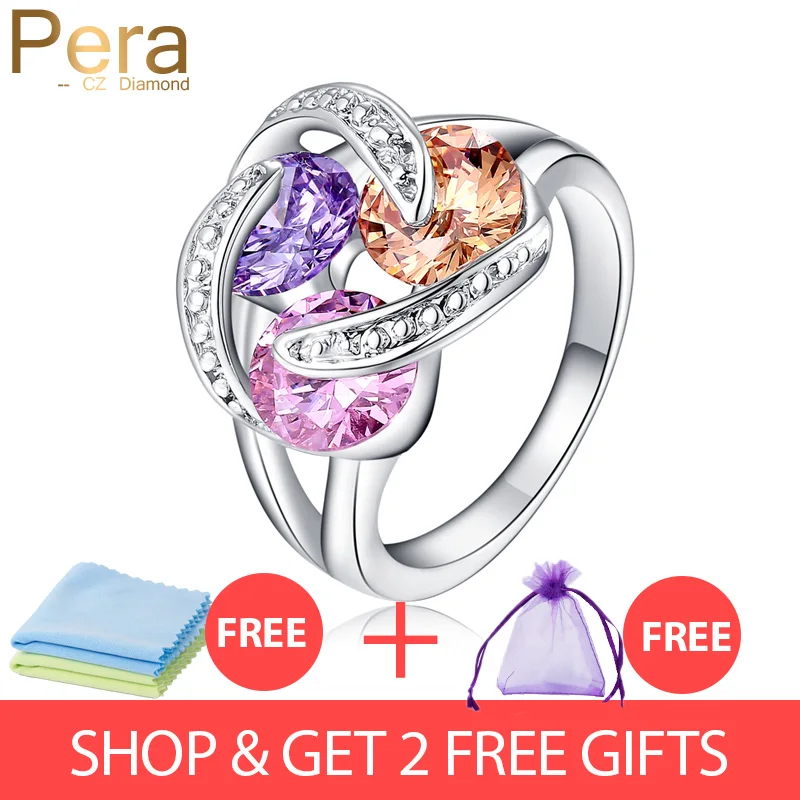 

Summer Style Fashion Ladies CZ Jewelry 3 Twist Tiny Round Multi Color Crystal Stone 925 Sterling Silver Women Party Ring R037