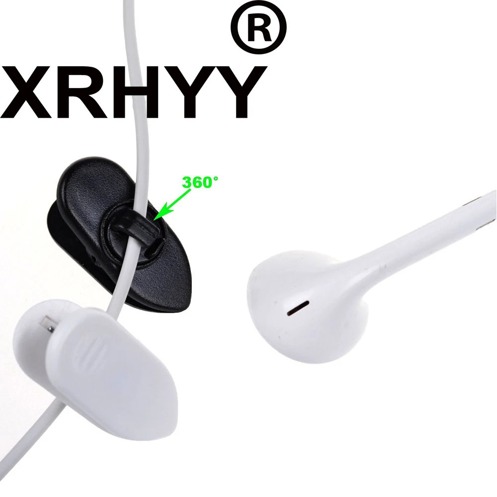 XRHYY 10pcs Rotate Mount Headphone Headset Cable Clip Holder Clips onto Your Clothing to Keep