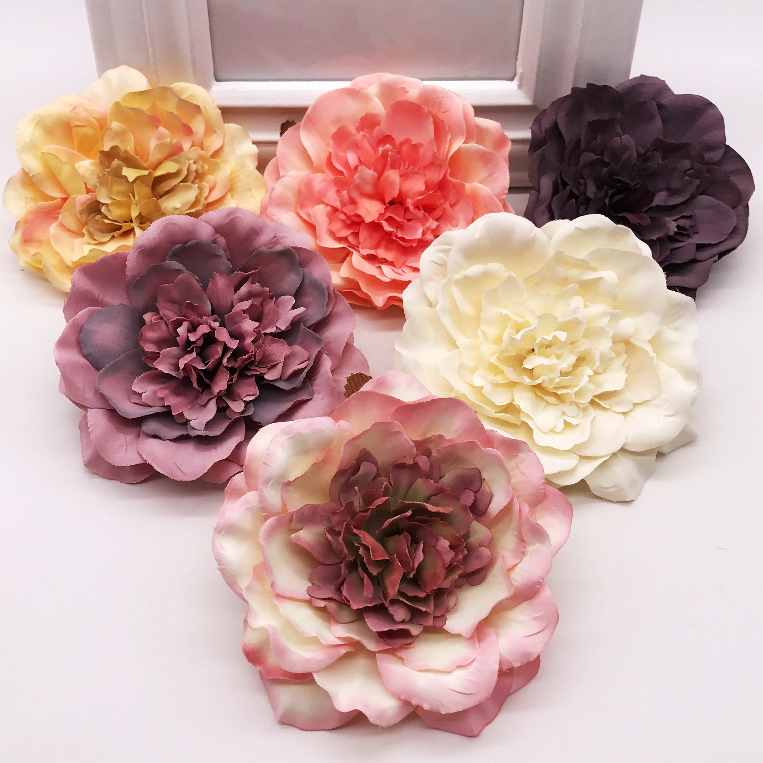

5PCS Peony Flower Heads Decorative Scrapbooking Artificial Flower For Home Wedding Birthday Party Decoration Supplies