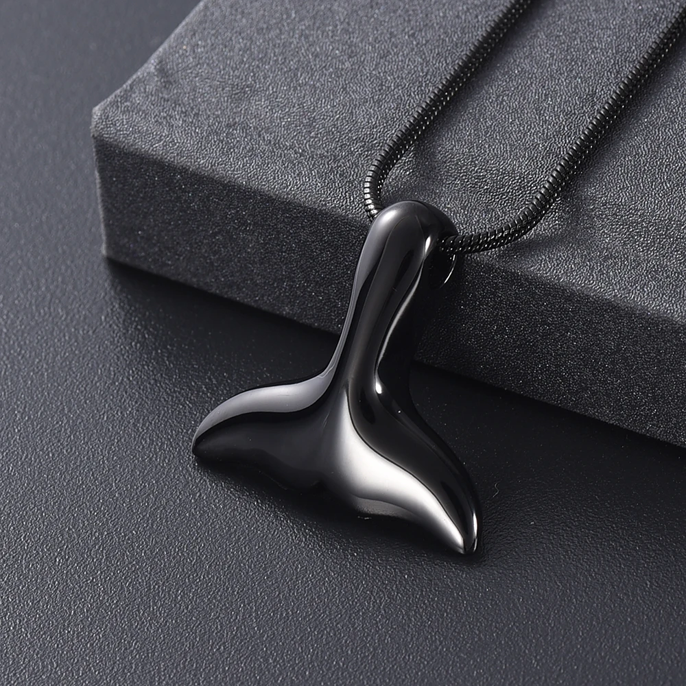 

LKJ9901 Whale Tail Shape Blank Animal Urn Ashes Locket Keepsake Funeral Casket Stainless Steel Pet Cremation Jewelry
