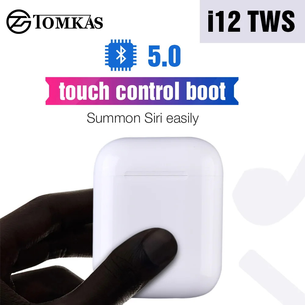 

i12 TWS Original Bluetooth 5.0 Earphone Tag Control Wireless Headphone 3D Stereo Earbuds PK W1 i20 i30 i60 i80 TWS Drop Shipping