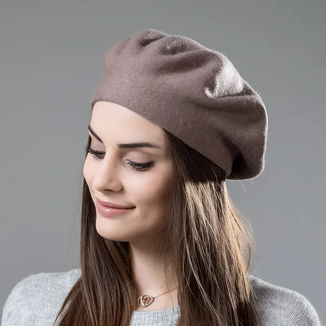 [Rancyword] High Quality Women Winter Hat Berets Cashmere Wool Berets For Girls Casual Knitted Warm Winter Hats Beanie RC2045 Black color