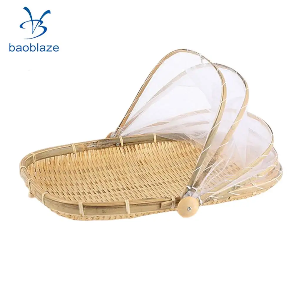 Bamboo Serving Food Tent Basket Hand Woven Fruit Baskets Storage 6 Designs